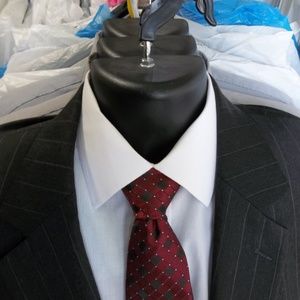 12)Jos A Bank Signature Collection Gray Pinstripe